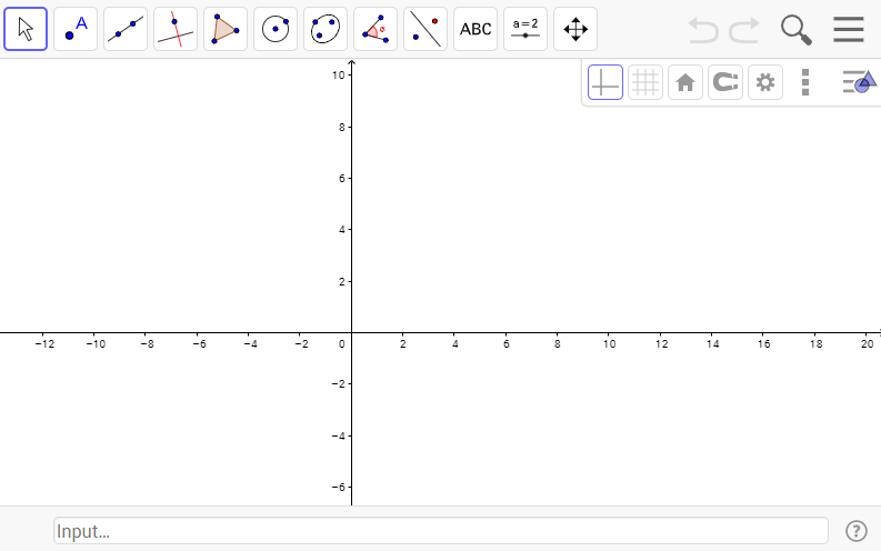 Blank Cartesian plane with x and y axes moving from intervals of 2. 