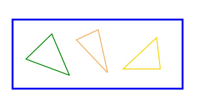 Image of three different acute triangles.