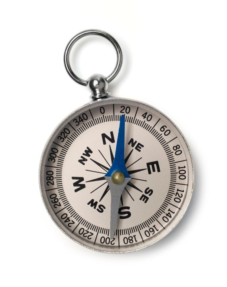 Compass with degree markings