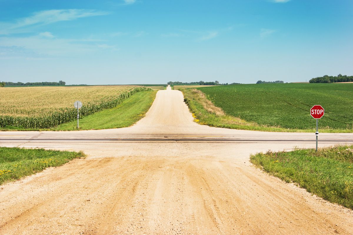 intersection of two country roads